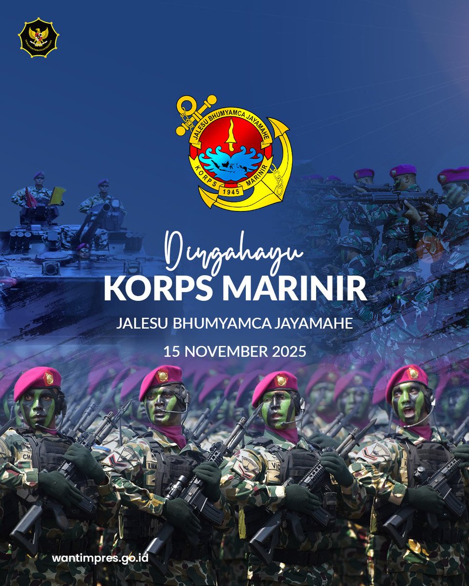 Dirgahayu ke-80 Korps Marinir TNI AL! 🇮🇩
Selama delapan dekade, Marinir hadir sebagai garda terdepan penjaga kedaulatan maritim dan terus menunjukkan profesionalisme, keberanian, dan pengabdian tanpa henti. Terima kasih atas pengabdian untuk Indonesia 🙏