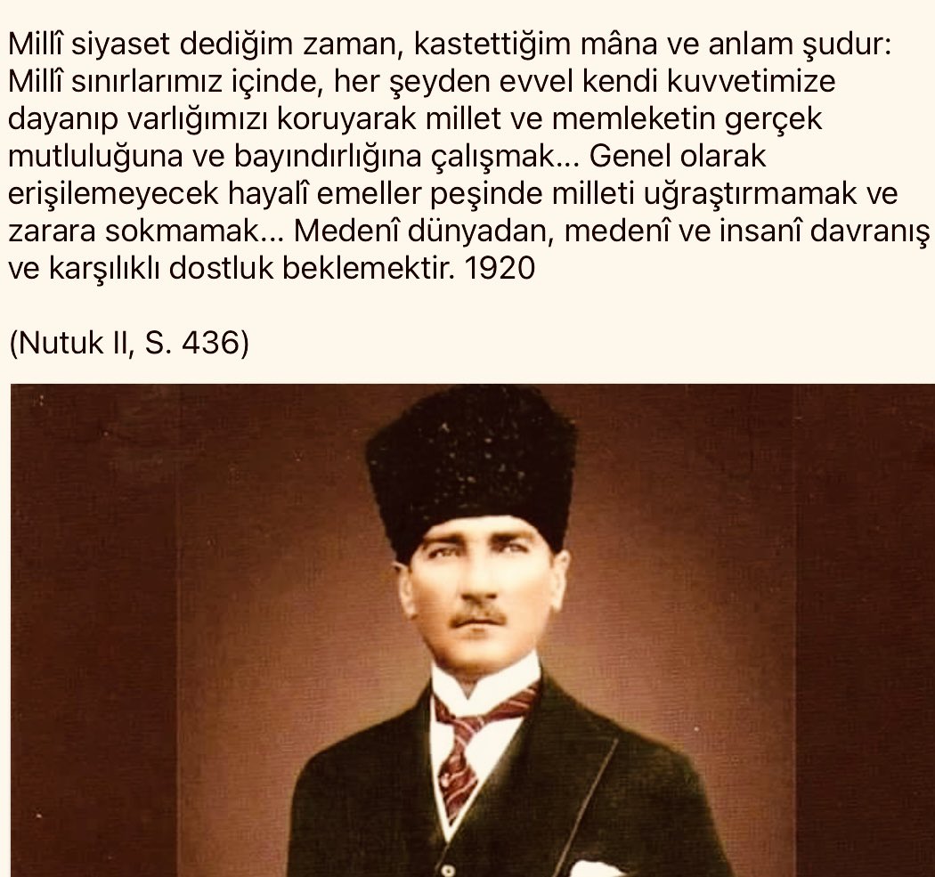 ATATÜRK Diyor ki;