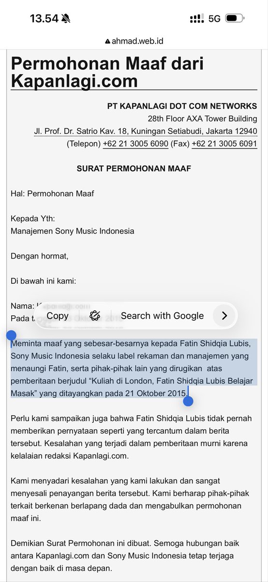 Kalian inget ga dulu ada berita katanya Fatin susah cari makanan Indonesia di London… Padahal Fatin kuliahnya di LSPR 😭 Ternyata abis itu ada permintaan maafnya dari Kapanlagi 🤣🤣🤣 Aku baru tau