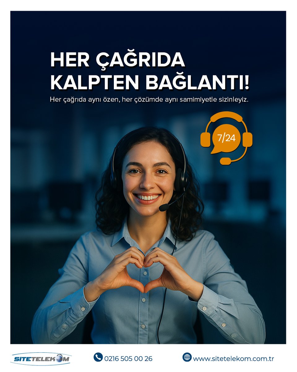 💙 Her çağrıda kalpten bir bağlantı kuruyoruz.

Empatiyle dinliyor, çözümle güçleniyoruz. 

Müşteri memnuniyetini odağımıza alıyor, teknolojiyi insana dokunan hizmetle birleştiriyoruz. Çünkü biz biliyoruz ki; her çağrı bir kalp atışıdır, her iletişim bir güven bağıdır. 💫