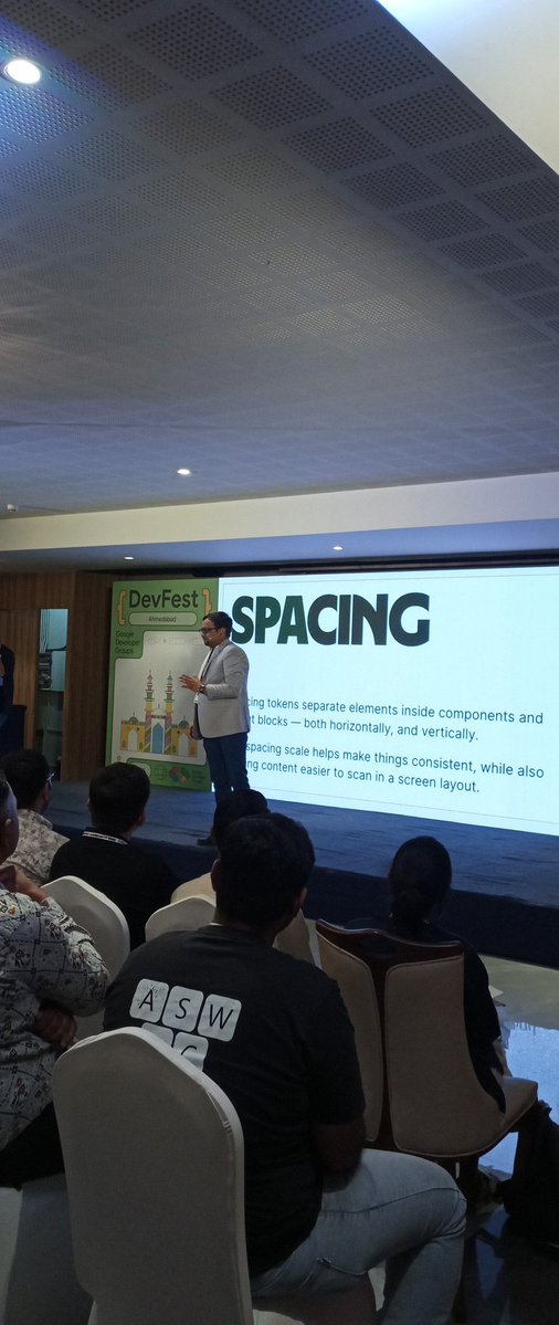 JigsThanki1987's tweet image. #Spacing is the silent hero of every design system.
Get it right → everything feels balanced.
Get it wrong → everything feels broken.

#DevfestAhm #GDGAhmedabad