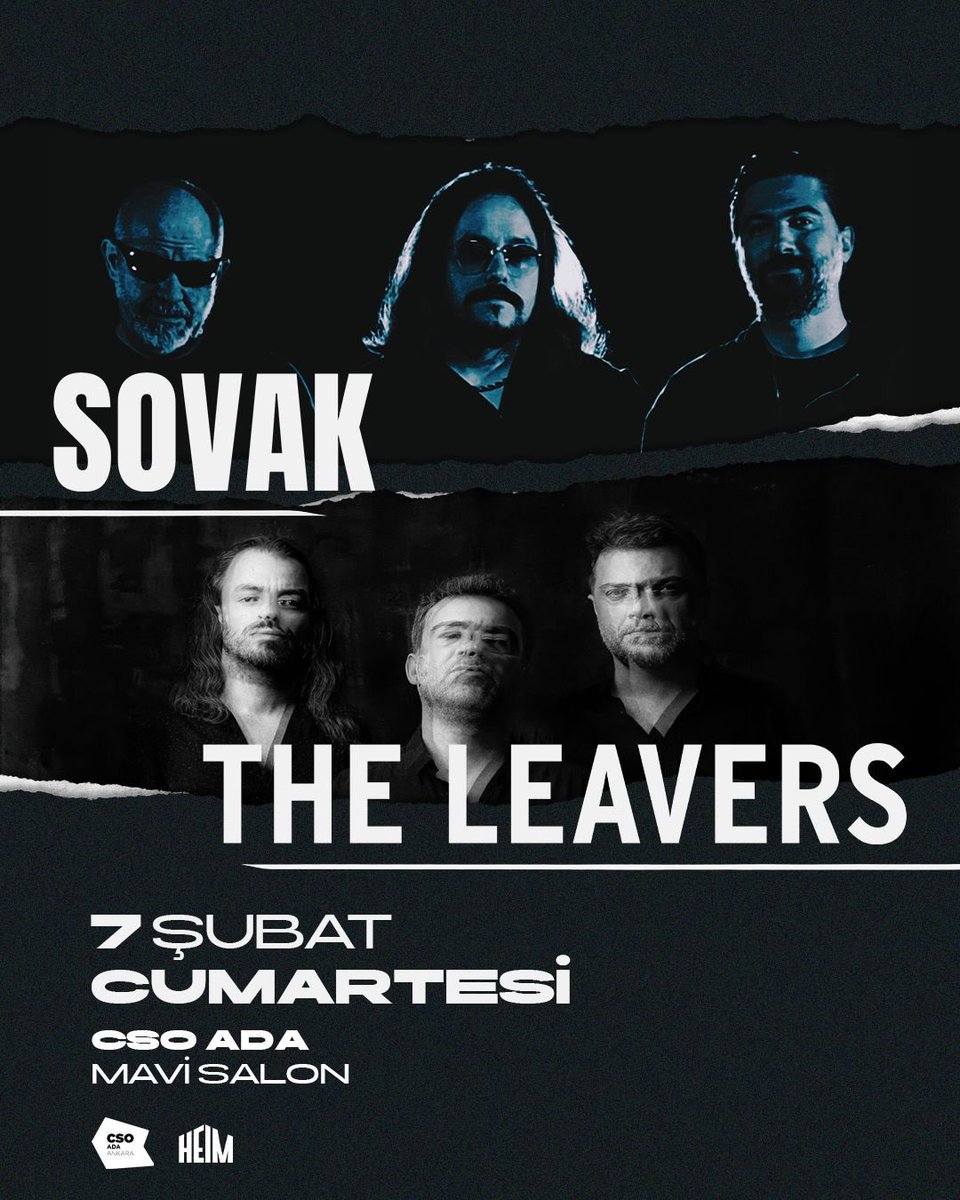 sesiniac11's tweet photo. Sovak & The Leavers
@ CSO Ada, Ankara
7 Şubat 2026, Cumartesi
#Sovak #TheLeavers https://t.co/PVch81n74q