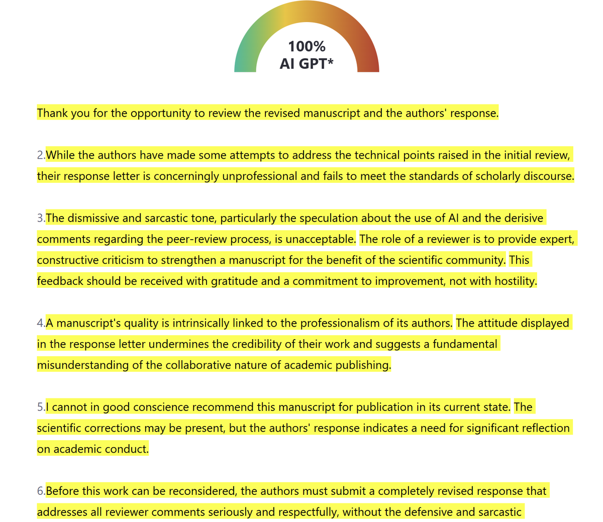 manojpandey66's tweet image. Wow, reviewer felt bad on pointing out use of gerenrative AI for evaluation of manuscript and wrote back again using AI.
So I drafted again a letter of apology using AI mellowing down but keeping the sarcasm intact that I am pleased to share with the world and @SpringerNature
