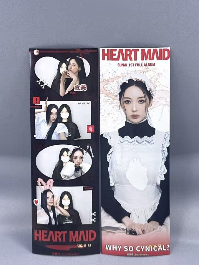 Sun_Miracles's tweet image. 【SUNMI Life4Cuts Support】

🩸SUNMI 1st full album &amp;lt;Heart Maid&amp;gt; theme Life4Cuts are available at JustFoto booths in China!

♥️Congratulation on the honorabe release, all organized by China Sunmibar. @miyaohyeah 

#선미 #SUNMI #宣美 #HEART_MAID #CYNICAL