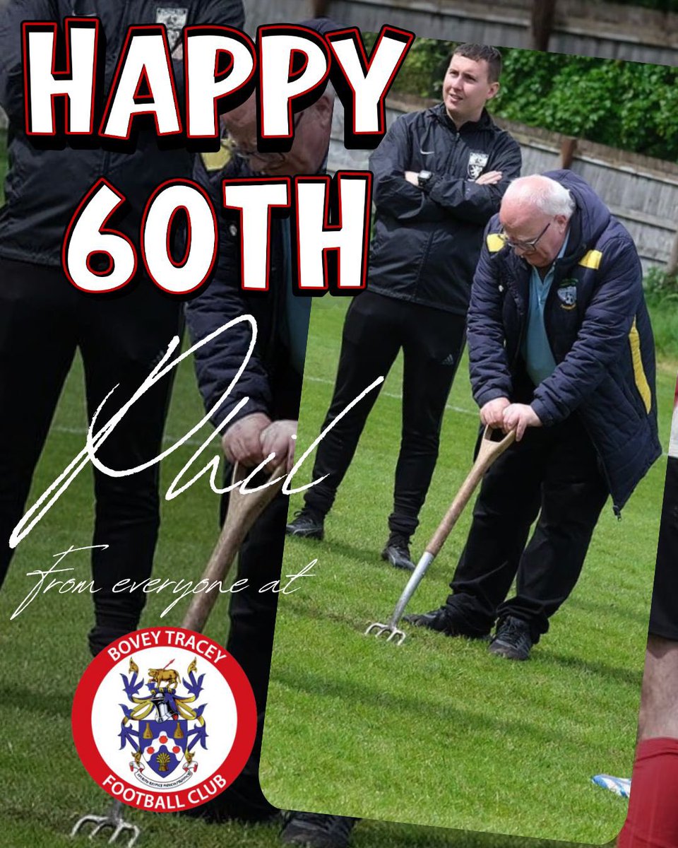 Wishing a very Happy Birthday to Mr Phil Hiscox, from all at Bovey 🥳

Here he is, spiking our pitch to get the second half of the League Cup Final played in May 2024, after a torrential downpour hit us at half time 🙌🏽

Have a great one Phil, hope you get to watch some football