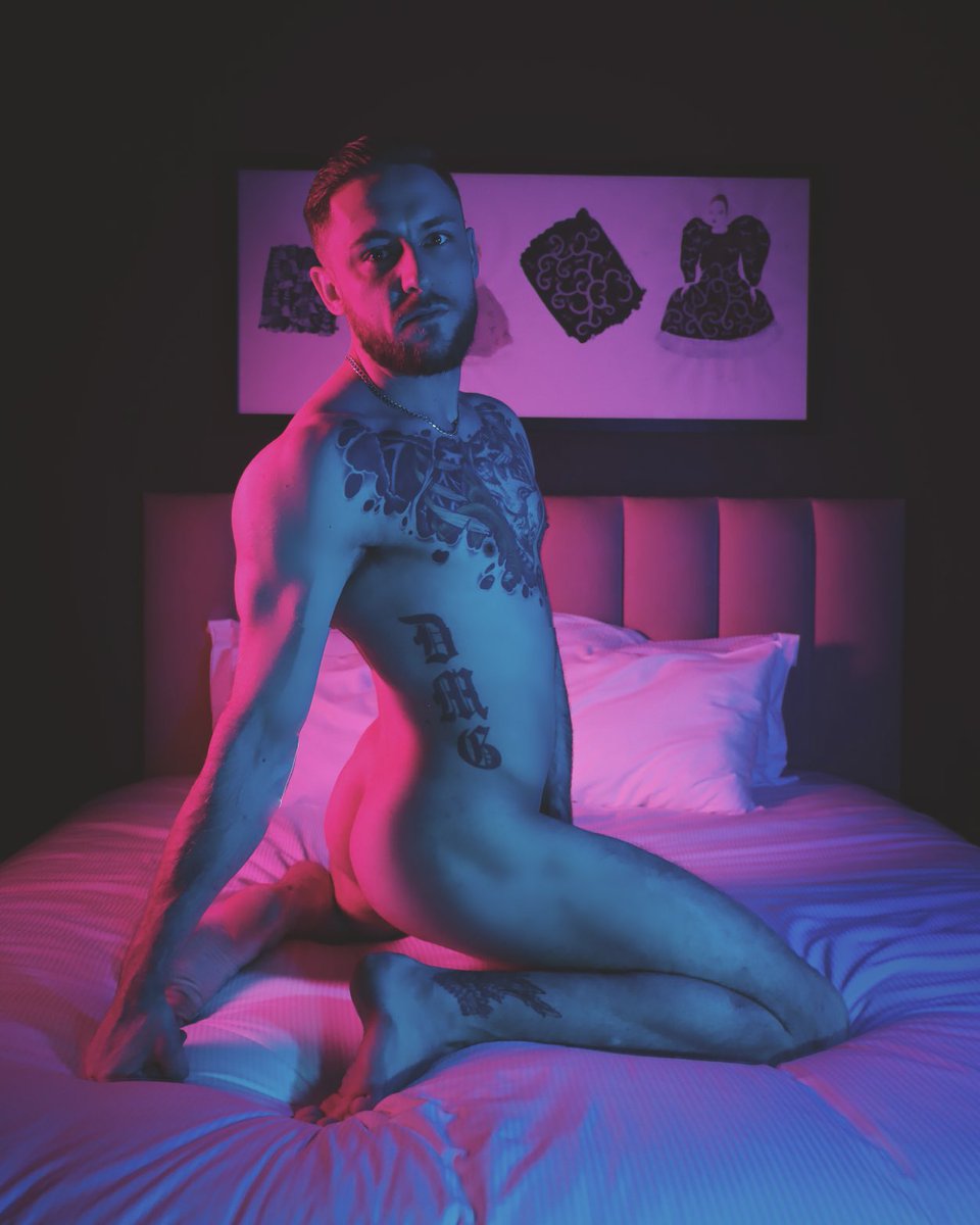 Neon lights #malemodel #photography #nudeshoot