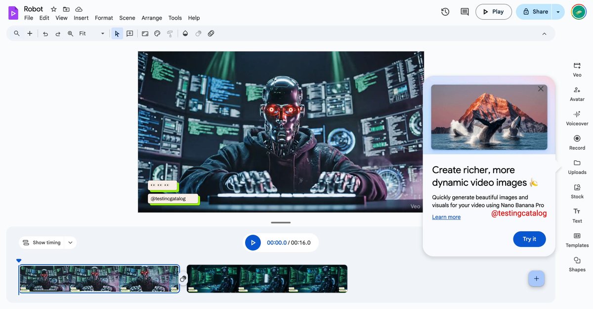 Google Vids pop‑up