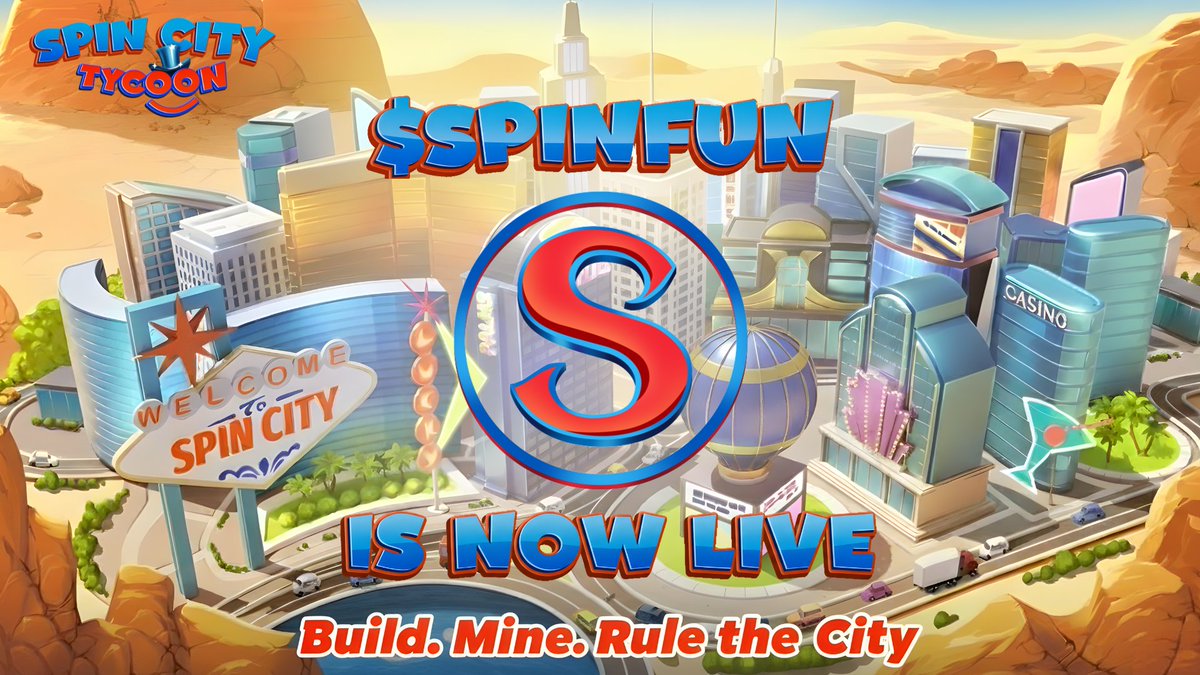 📢 $SPINFUN is officially LIVE!

🤝 You can now buy, swap, or trade $SPINFUN on <a href="/MeteoraAG/">Meteora</a> or <a href="/JupiterExchange/">Jupiter (🐱, 🐐)</a>.

🪙 $SPINFUN is our main utility token.
Players use it to join the Solana and Bitcoin Leaderboards and purchase buildings and in-game items in SpinCity Tycoon.

It