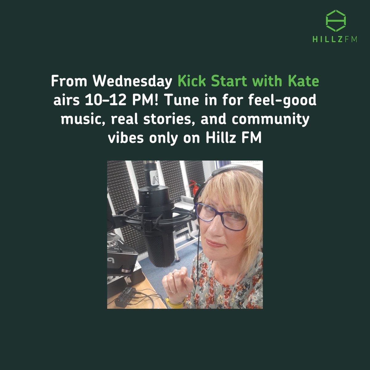 Kickstart with Kate is moving to a new time slot, now airing Wednesdays 10 AM to 12 PM!
Join Kate every week on Hillz FM for an eclectic mix of feel-good tunes across all genres, community stories, and inspiring interviews with local artists and changemakers #HillzFM