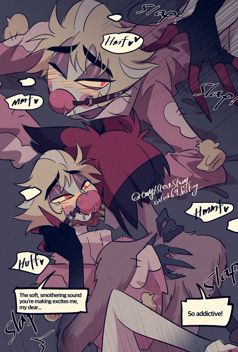 TonyxsteveStony's tweet photo. I wonder why Ozzie presents Luci with that apple gag...is he so loud in bed canon?😏.  #radioapple

the bgm for this comic is Luci' intro (1 hour ver.)🫣 https://t.co/khaK8eEGYt
