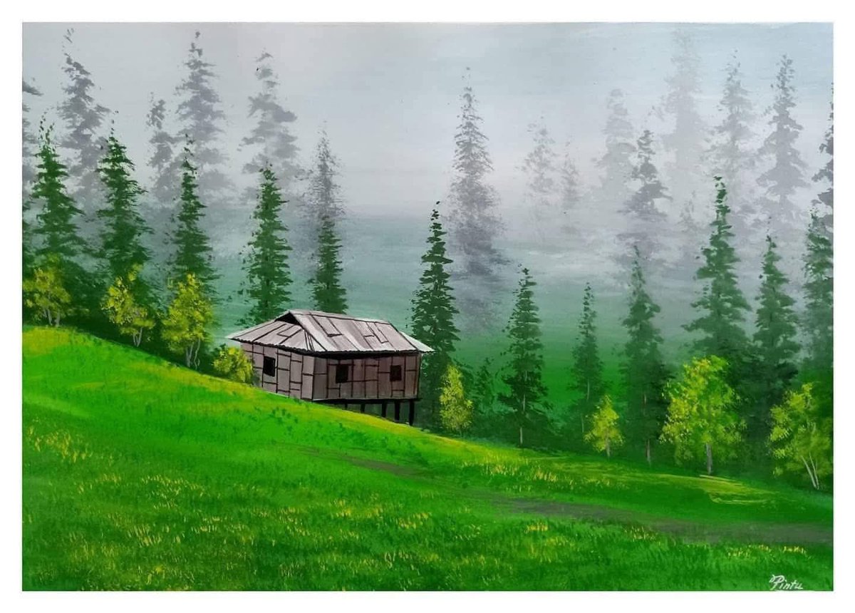 Aleenart5's tweet image. A few of my poster colour paintings 
#art #landscape #tree #postercolorpainting