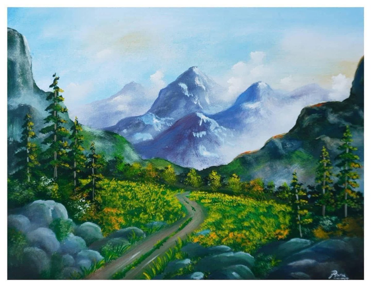 Aleenart5's tweet image. A few of my poster colour paintings 
#art #landscape #tree #postercolorpainting