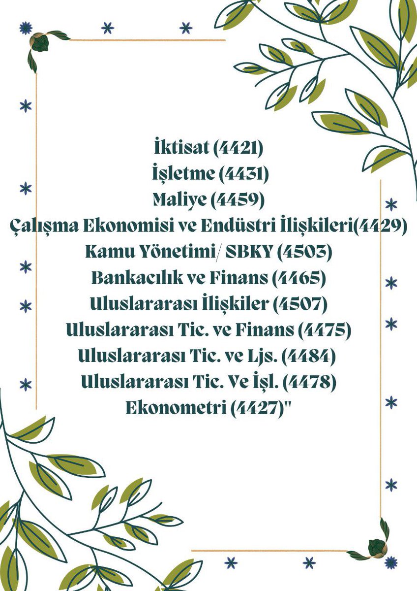 <a href="/burakdemiralptr/">Burak Demiralp</a> Bakanlığınız tarafından yapılacak  personel alımında İdari kadroların İİBF mezunlarına verilmesini talep ediyoruz.İİBF(4431+4507+4503+4421+4425+4427+4429+4459+4465 +4453+4478)tek bir kod değildir <a href="/bsinangul/">Bedri Sinan GÜL</a>
<a href="/yalperenayar/">Yusuf Alperen AYAR</a>
<a href="/mucahitdmrts/">Mücahit Demirtaş</a>
<a href="/hasansuvertr/">Hasan Suver</a>
<a href="/murat_kurum/">Murat KURUM</a>
<a href="/burakdemiralptr/">Burak Demiralp</a>