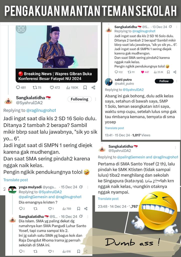 el4n9bint4n9's tweet photo. @AraituLaki PENGAKUAN DARI KAWAN2 MANTAN SEKOLAHNYA JUGA SAMA. KALO DIA EMANG DOYAN PINDAH2 SEKOLAH. BODOH LAGI 😄😆
Gak jelas memang ni bocah juntrungannya https://t.co/eh6cT6F9UG