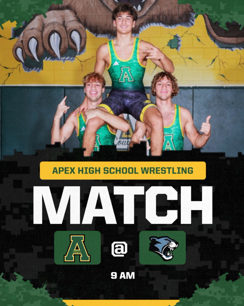 Wrestling today @ Panther Creek!!

<a href="/ApexHighSchool/">Apex High School</a> <a href="/apexhsathletics/">Apex Athletics</a> <a href="/ahswrestling/">Apex High Wrestling</a>