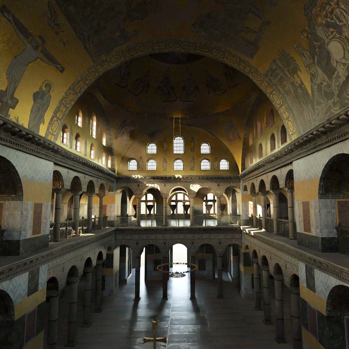 HeraldOfRome's tweet image. A reconstruction of the Church of the Holy Apostles in Constantinople.

It was built in the mid 6th century under emperor Justinian I, and later renovated and likely expanded in the 9th century under emperor Basil I.
