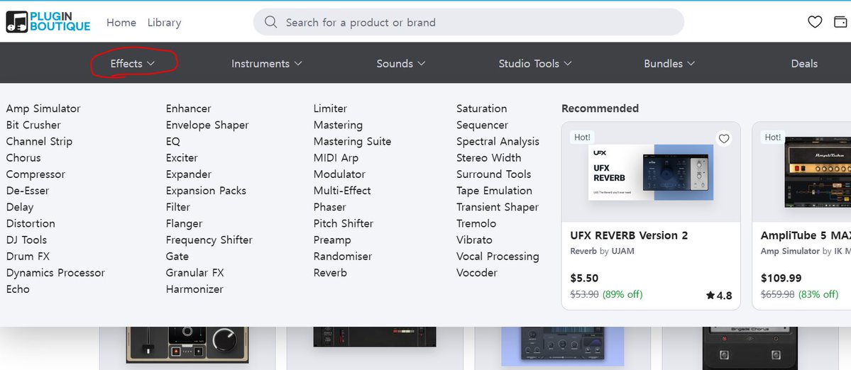 50mang_'s tweet image. 5. plugin boutique
pluginboutique.com
vst들 판매 사이트(vst계의 쿠팡느낌)
전 여기서 구매 많이합니다.

각 섹션별로 무료 플러그인들이 있어요. 필요하신거 골라서 쓰시면 됩니다. 정말 많음... 솔직히 그냥 여기 있는 무료 플러그인들로 웬만한거 다 만들 수 있을듯