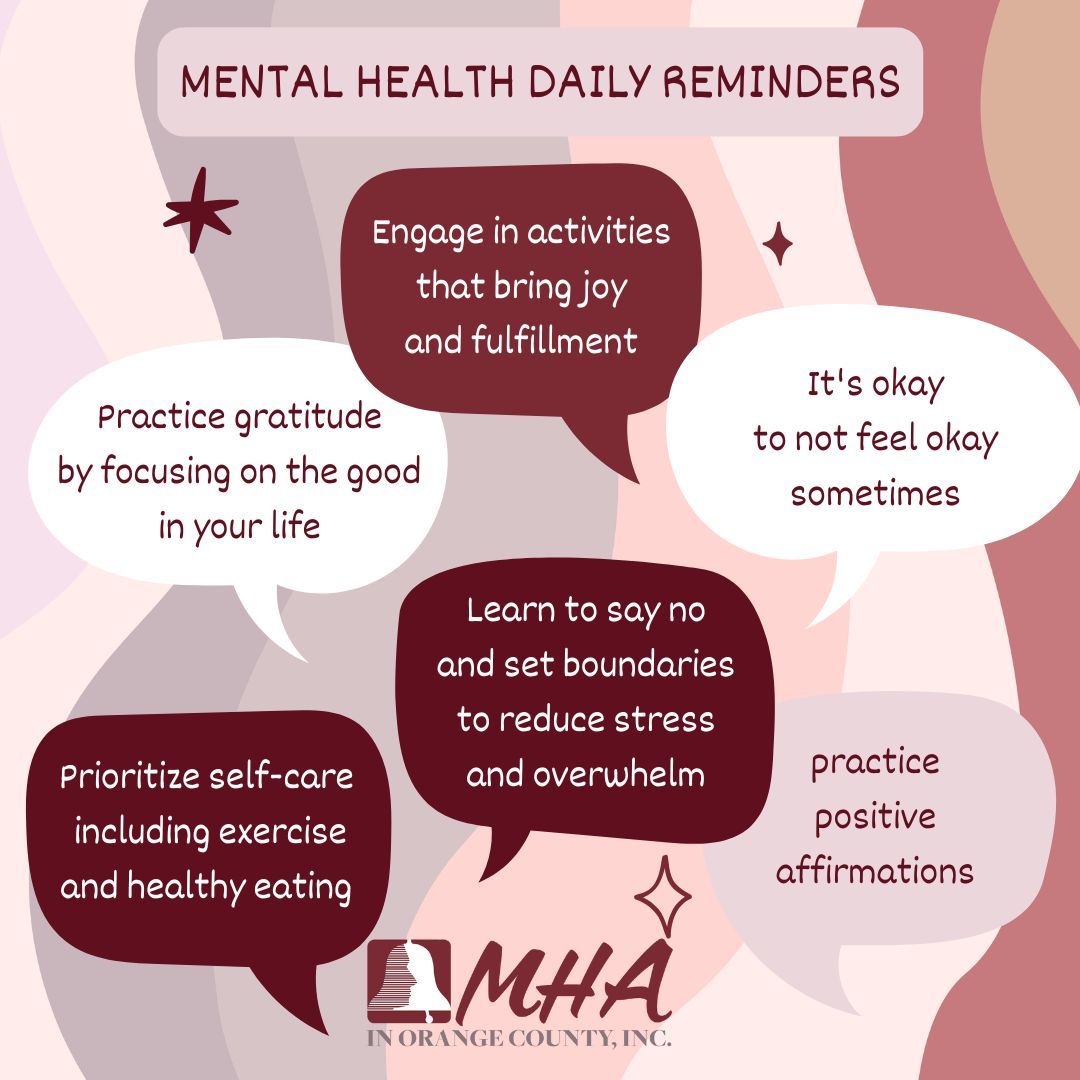 Your mental health deserves the same attention you give everything else in your life. Tiny steps count. Small resets matter. Checking in with yourself is powerful.Which reminder do you need most today? 💛

#MentalHealthMatters #DailyReminders #MHAOC #TakeCareOfYourself #SelfCare