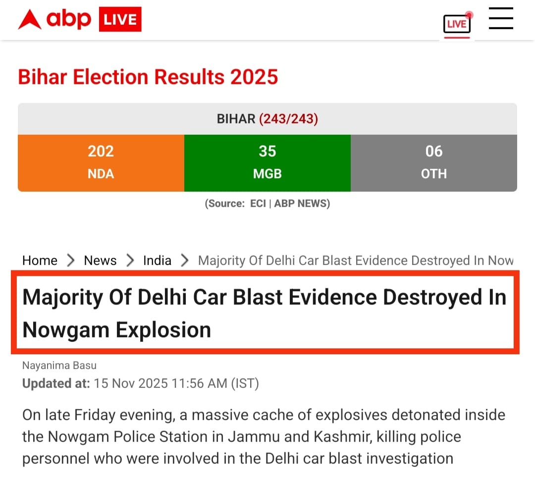 SeemaSengupta5's tweet image. Bihar results out, election won, mission accomplished. So, Red Fort blast evidences are redundant. India&apos;s polls &amp;amp; strategic false flag intertwines yet again. Next target Bengal where provincial polls are due in 2026.
