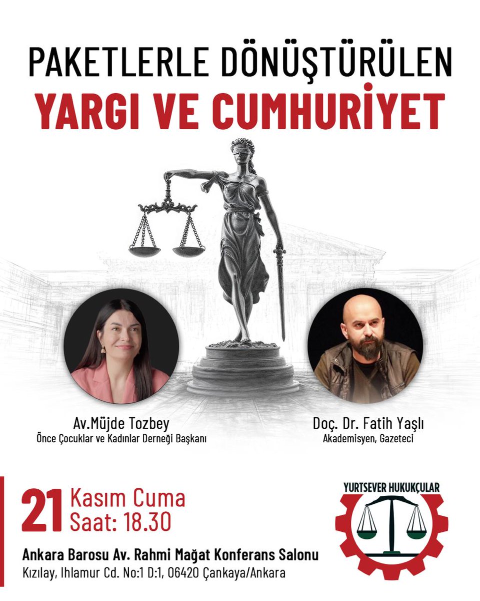 11. Yargı Paketi: Cumhuriyet'in temel ilkeleri nasıl dönüştürülüyor? 

Yargı paketinin emekçi hakları, sansür mekanizmaları, "genel ahlak" hükümleri ve çocuk yargılamasında "üstün yarar" ilkesi bağlamında etkilerini tartışıyoruz.

🗓️ 21 Kasım, Cuma | 📍 Abem