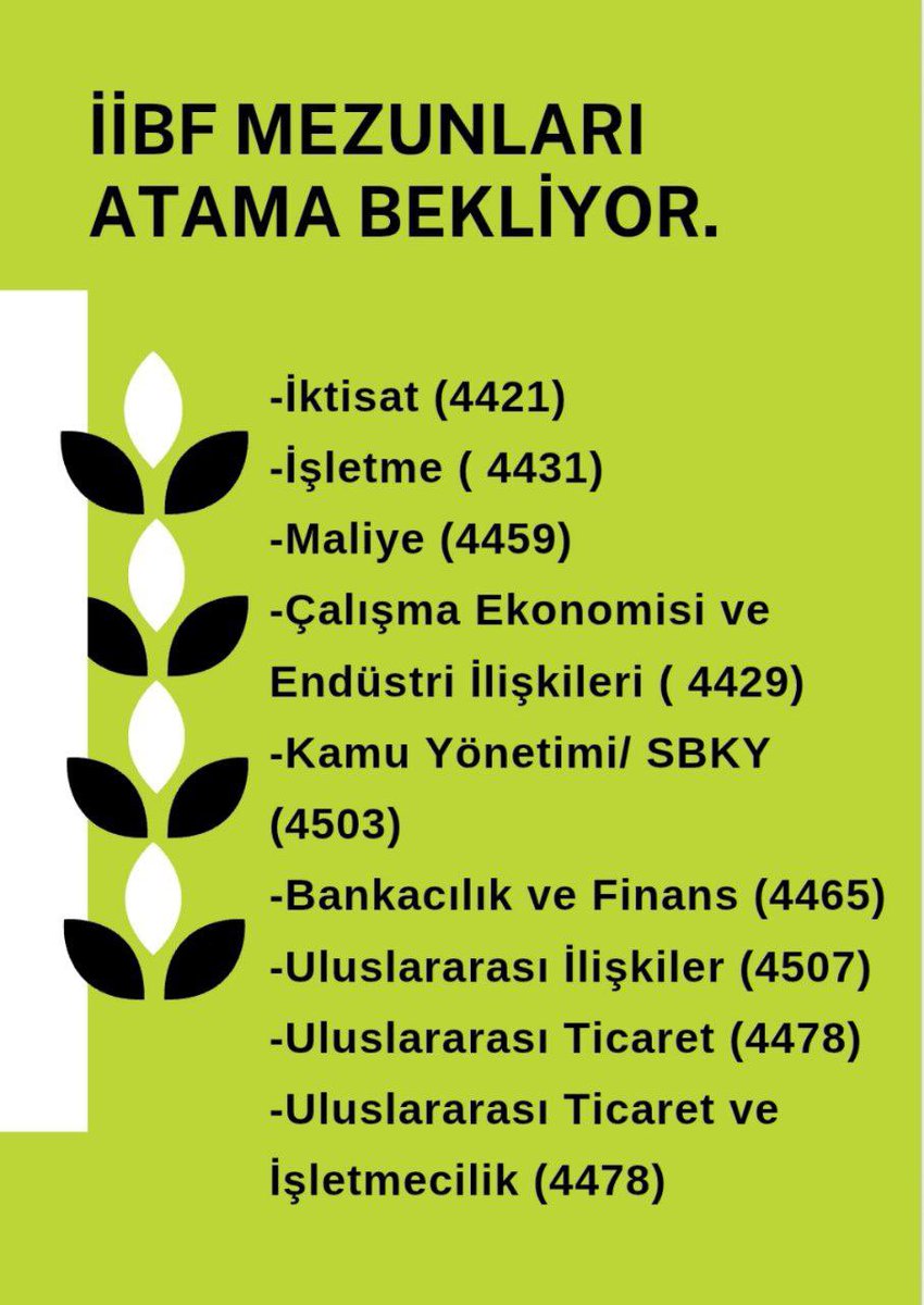 <a href="/burakdemiralptr/">Burak Demiralp</a> İdari kadrolar için nitelikli eğitim alan İİBF mezunları Kentsel Dönüşüm Başkanlığı bünyesinde istihdam edilmek istiyor
<a href="/bsinangul/">Bedri Sinan GÜL</a>
<a href="/yalperenayar/">Yusuf Alperen AYAR</a>
<a href="/mucahitdmrts/">Mücahit Demirtaş</a>
<a href="/hasansuvertr/">Hasan Suver</a>
<a href="/murat_kurum/">Murat KURUM</a>
<a href="/burakdemiralptr/">Burak Demiralp</a>