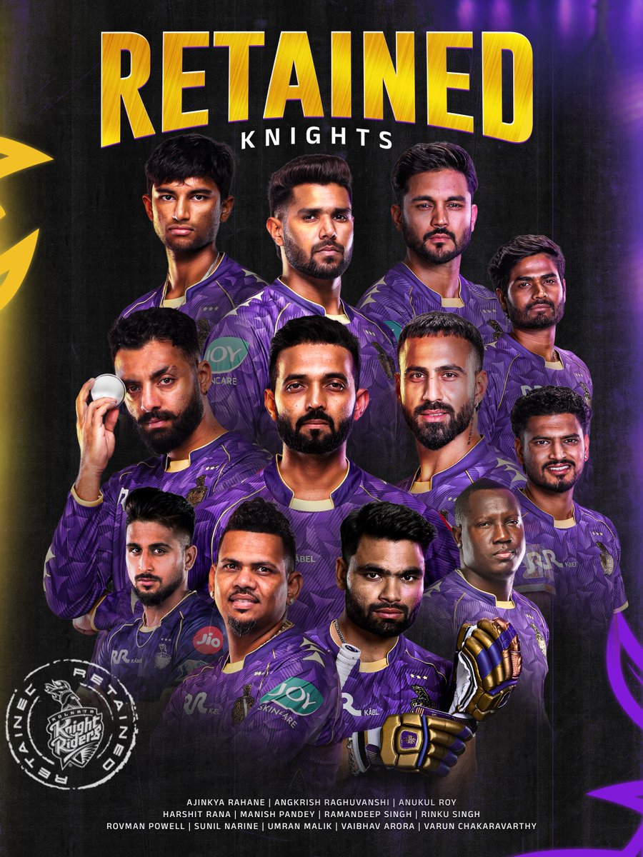 KKRiders's tweet image. From Eden to the world: Your 𝐫𝐞𝐭𝐚𝐢𝐧𝐞𝐝 Knights for 2026 😍💜
