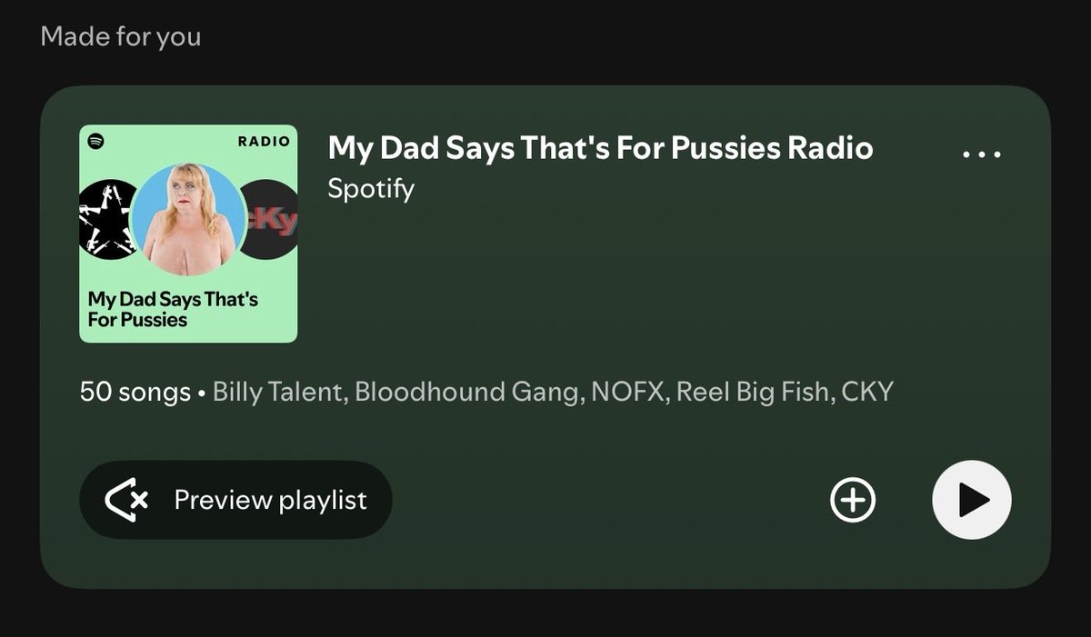 Spotify knocking it out the park building playlist for me today.
<a href="/bloodhoundgang/">Bloodhound Gang</a> <a href="/jimmypop/">Jimmy Pop</a>