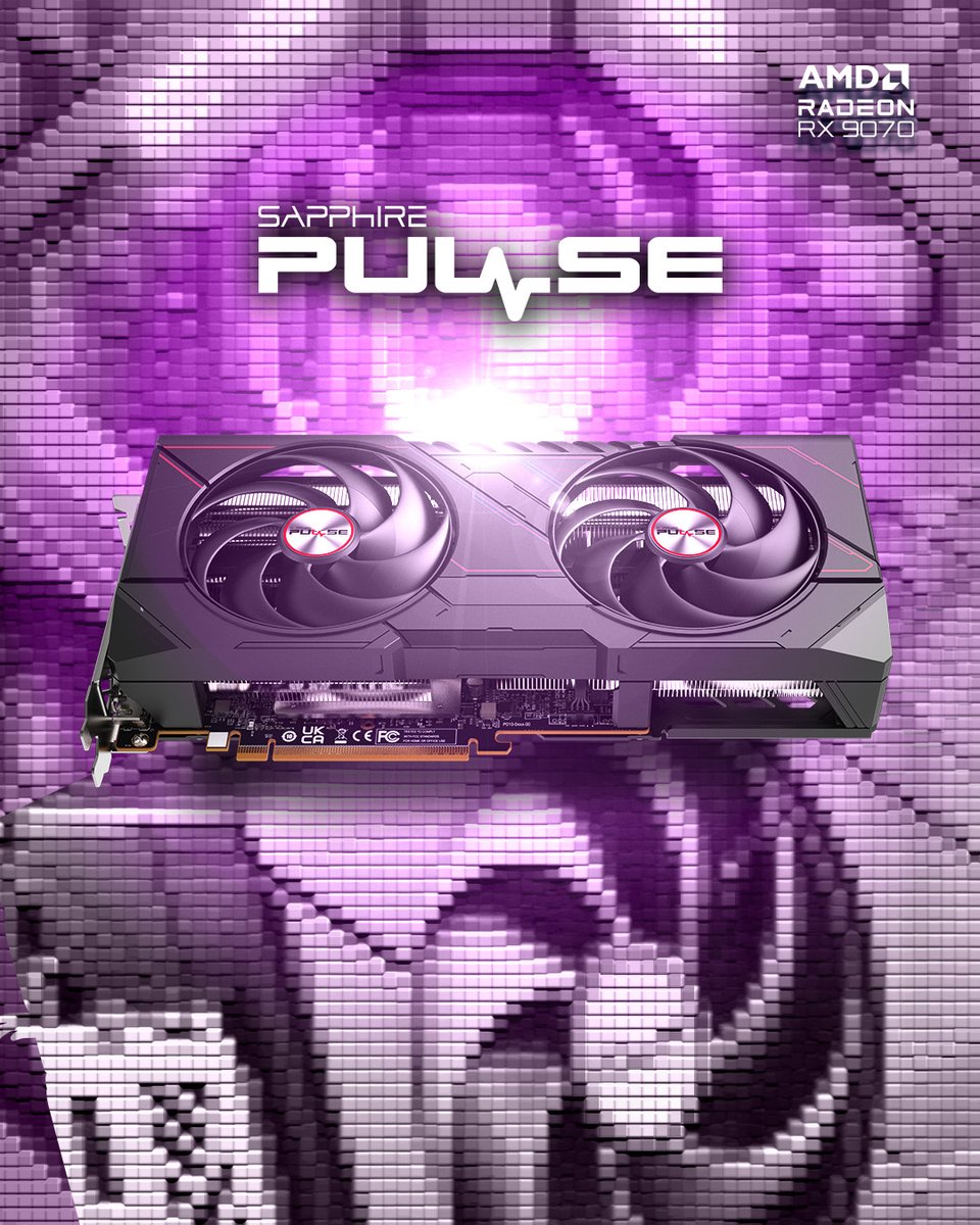 SapphireTech's tweet image. Power through games and creative projects with the reliable performance of the SAPPHIRE PULSE AMD Radeon RX 9070
.
.
#GPU #graphicscard #AMD #Radeon #gaming #hardware