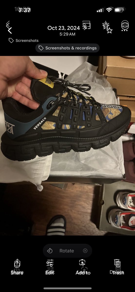 HustleSmartEnt's tweet image. Men’s Size 43 (10) Versace Sneakers Serious Inquiries Only @donaldholmes96 🌎TakeOver💯💪🏾🤲🏾✅