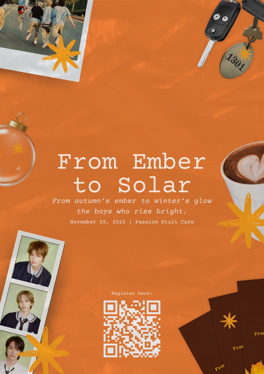 RIIZECDO's tweet photo. From autumn’s ember to winter’s glow.
Join us as we celebrate Sungchan, Sohee & Shotaro. 🍂
✨Nov 29 • Passion Fruit Café
Register now, BRIIZE! The glow is rising. 🌙
#RIIZE #BRIIZE #FromEmberToSolar https://t.co/4aszEylYrY