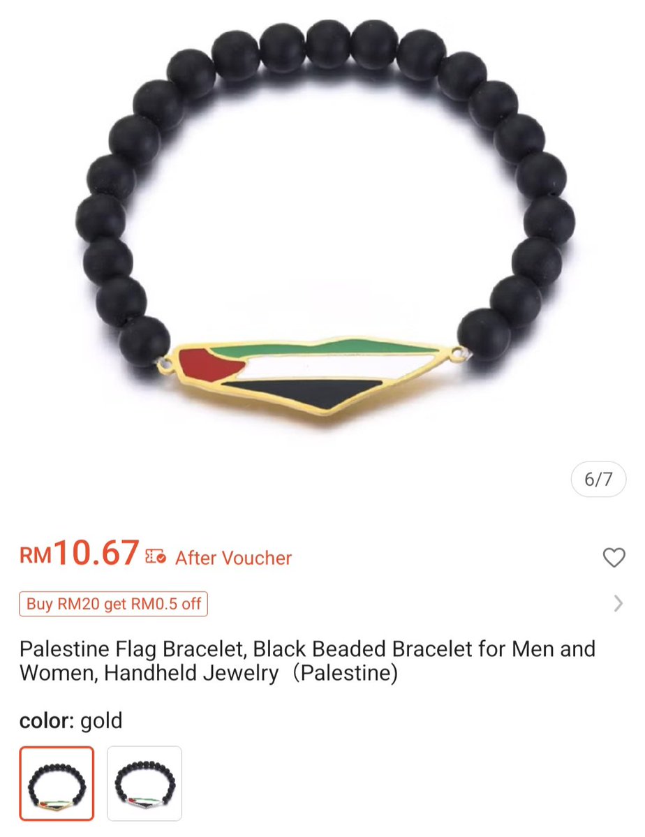 eeweipics's tweet image. Toh Ee Wei is wearing Palestine Flag Black Beaded Bracelet ♥️