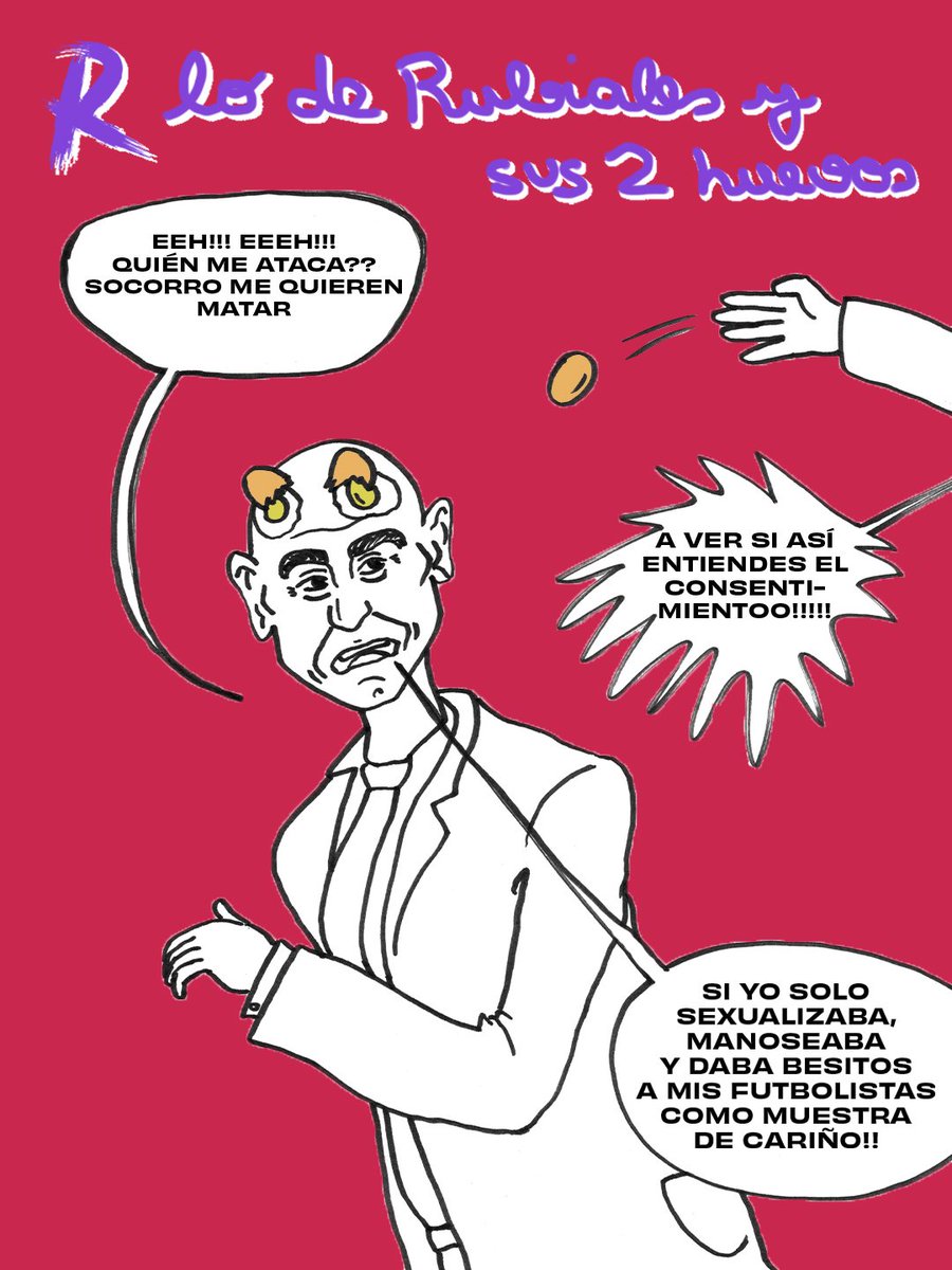 RUBIALES Y SUS 2 HUEVOS

Rubiales denuncia sufrir violencia al presentar "Matar a Rubiales" y que le tiren huevos, encima desde su familia, esa que usaba para blanquearse.

Violencia es que desde televisión pretendan matar al movimiento feminista victimizando a un agresor sexual.