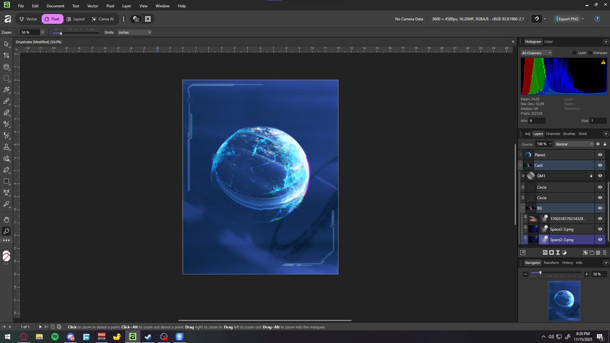 BE4T_37's tweet image. Accidentally found a neat feature

Pressing &quot; \ &quot; on Affinity lets you see beyond your canvas

If I had to do this on Photoshop I&apos;d have to wait for all my smart filters to render for a minutes

#affinity #visualdesign