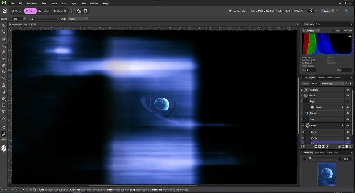 BE4T_37's tweet image. Accidentally found a neat feature

Pressing &quot; \ &quot; on Affinity lets you see beyond your canvas

If I had to do this on Photoshop I&apos;d have to wait for all my smart filters to render for a minutes

#affinity #visualdesign