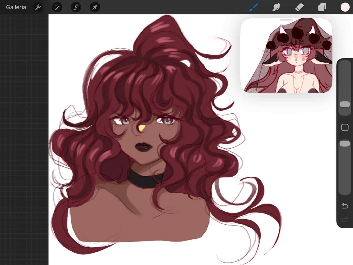 Realized that my girl Luna was meant to be a beautiful brown woman considering her place of origins ❤️ i made a super quick redesign (dont mind the ref, it was for an au, she has human appearance usually, not a furry)