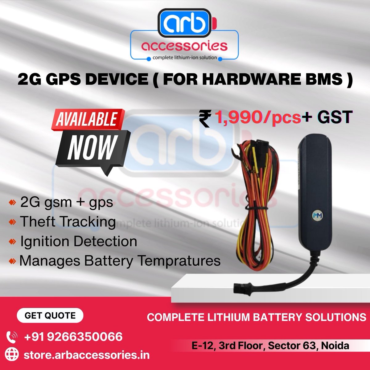 arb_ltd's tweet image. 📡 GPS &amp;amp; IoT Device Series – Smart Connectivity for Hardware &amp;amp; Software BMS Systems ⚙️

🔹 2G GPS Device (for Hardware BMS) 
🔹 PS11 IoT Device for JBD &amp;amp; Daly Software BMS 

🛒 Buy Now: 
store.arbaccessories.in/category/bms-a…

#Arbaccessories #GPSDevice #IoTDevice #BMSMonitoring #EVTechnology