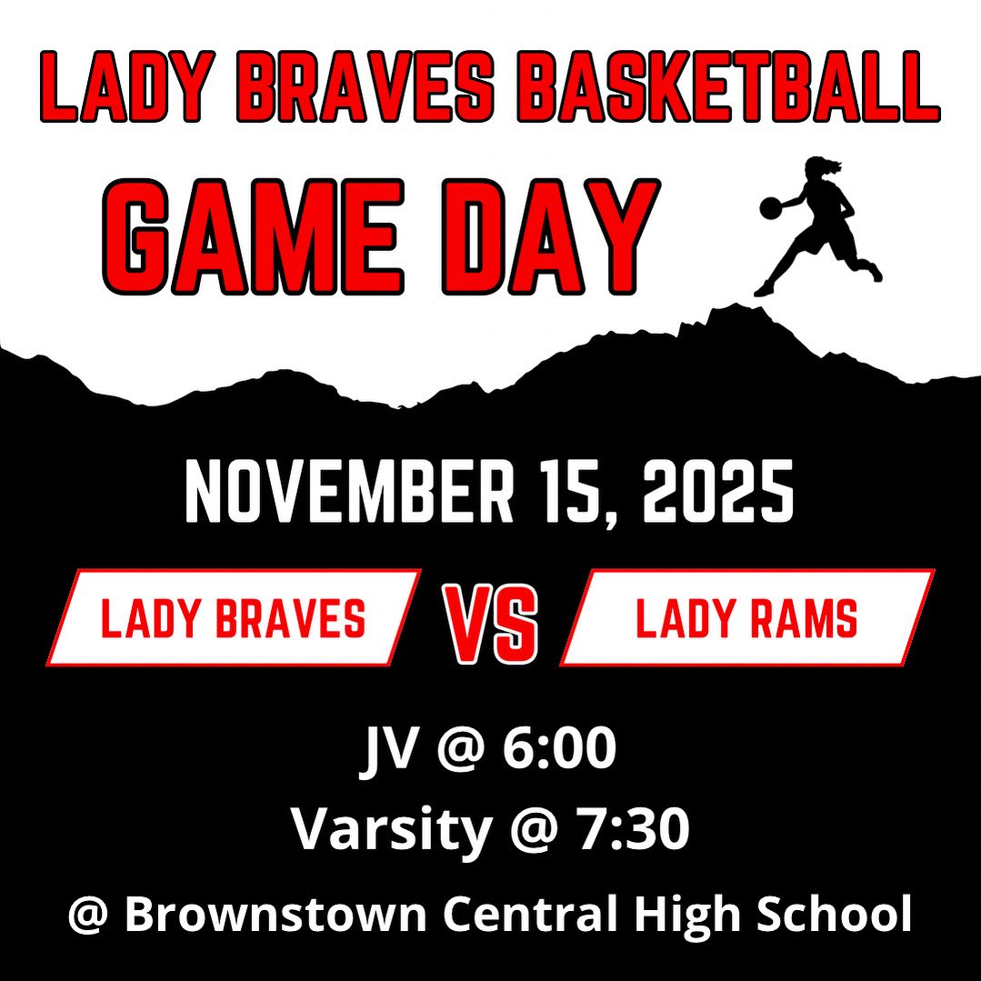 GAME DAY! 
The Paoli Lady Rams are traveling to Brownstown Central tonight to take on the Lady Braves in The Pit. 
JV tip off is at 6:00 with varsity to follow. 
We hope to see you in The Pit tonight cheering on the Lady Braves!