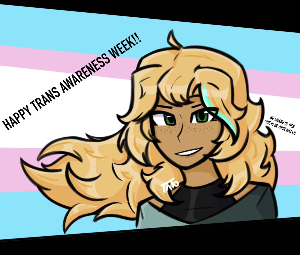 684 - Mara!

Eyy, it's Trans Awareness week!
Figured I'd draw one of my characters who fits here :D

As I always say, you are loved. You are valid 🩵🩷🤍🩷🩵