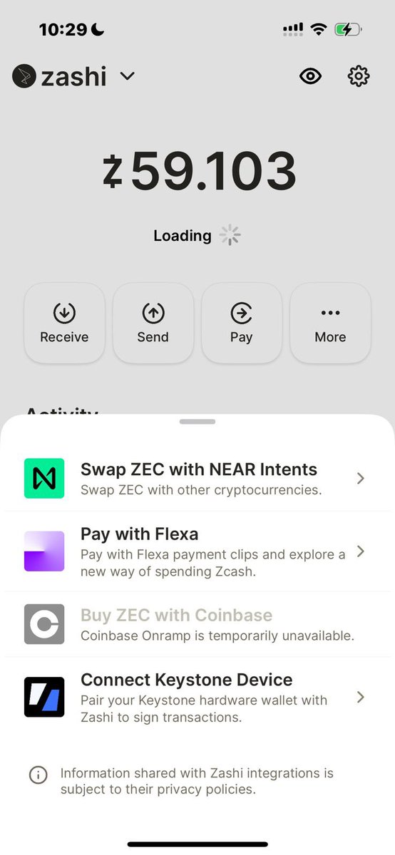 p2pmebrasil's tweet image. Como comprar @Zcash (ZEC) utilizando a P2P.me:

1. Baixe o app Zashi
electriccoin.co/zashi/

2. Compre USDc de forma privada na sua carteira da P2P
youtube.com/watch?v=KorDOu…

3. Faça o swap de USDC → ZEC
Abra o app Zashi
Clique em &apos;More&apos; → Swap ZEC (Near…
