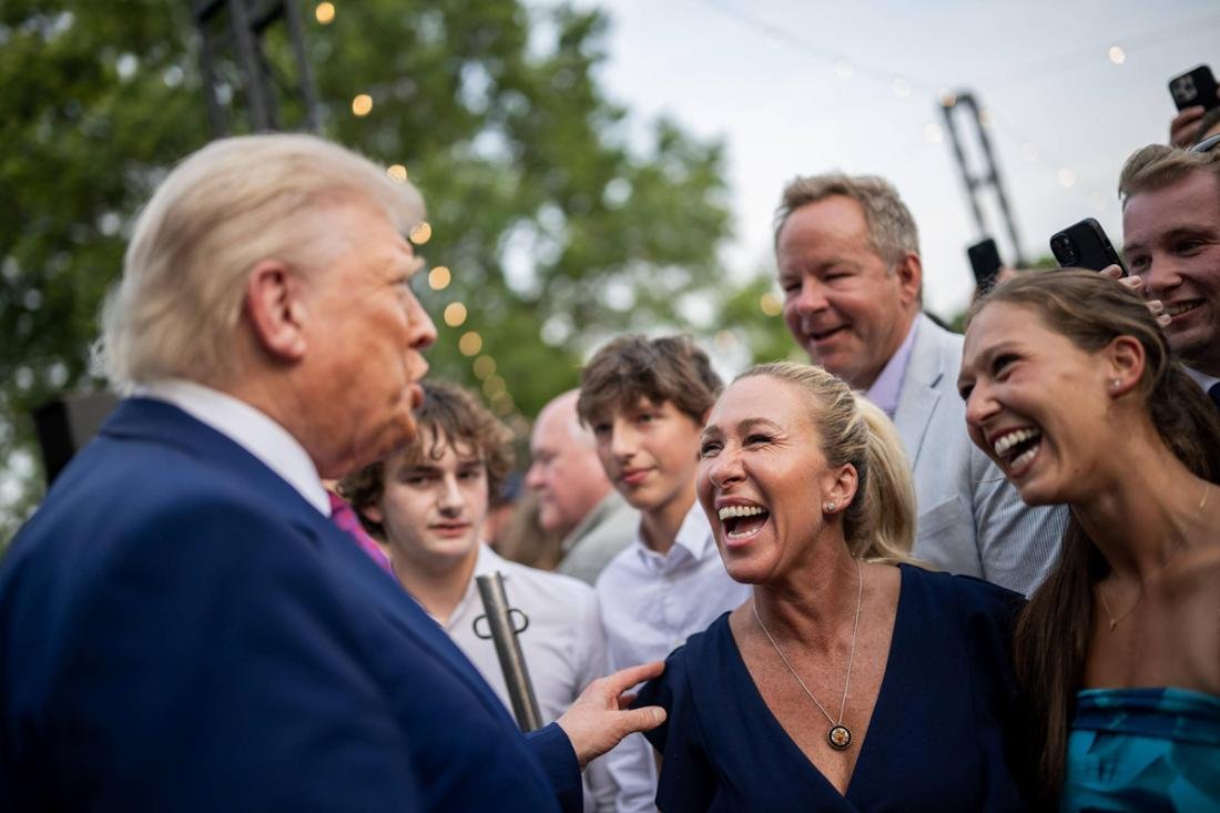 TokyoTom2020's tweet photo. Caption: "In Much Happier Times"
Honestly, have you ever seen anything more North Korean than this coming out of our very own national capital? #RepMTG #MarjorieTaylorGreene https://t.co/dA4oQWO9FQ