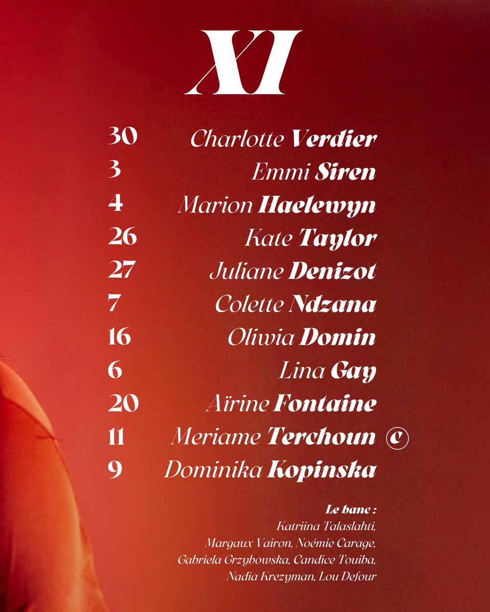 DFCO_Officiel's tweet photo. 𝗟𝗲 𝑿𝑰 𝗱𝗲 𝗱𝗲́𝗽𝗮𝗿𝘁 ⚔️
Le onze pour débuter la J3 de la Coupe LFFP 👀
#FCMDFCO https://t.co/X95Iva6Ztx