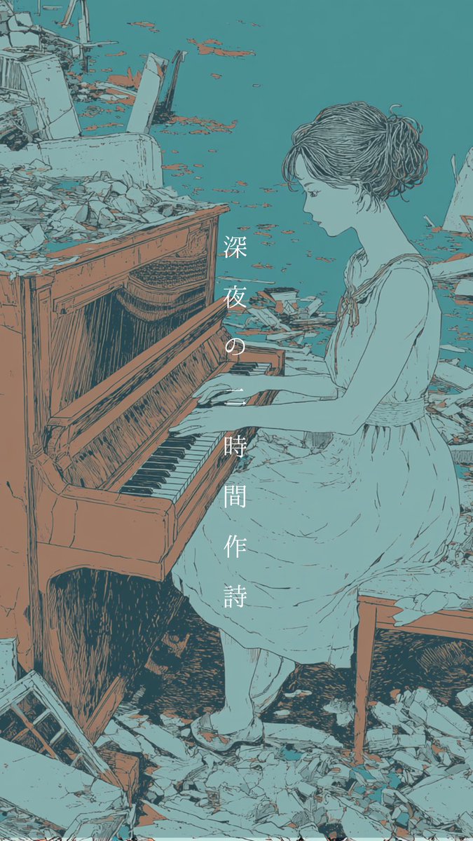 2hoursPOEM's tweet image. 【11/15 324回目】

今回のお題は

「最後の曲」

です。

終わりが見えたとき、人はどんな音を必要とするのでしょうか。別れ、静けさ、希望、諦め。「最後の曲」について、あなたの言葉で描いてみてください。

22時から24時の2時間で作り、タグを付け、各自投稿してください。

#深夜の二時間作詩