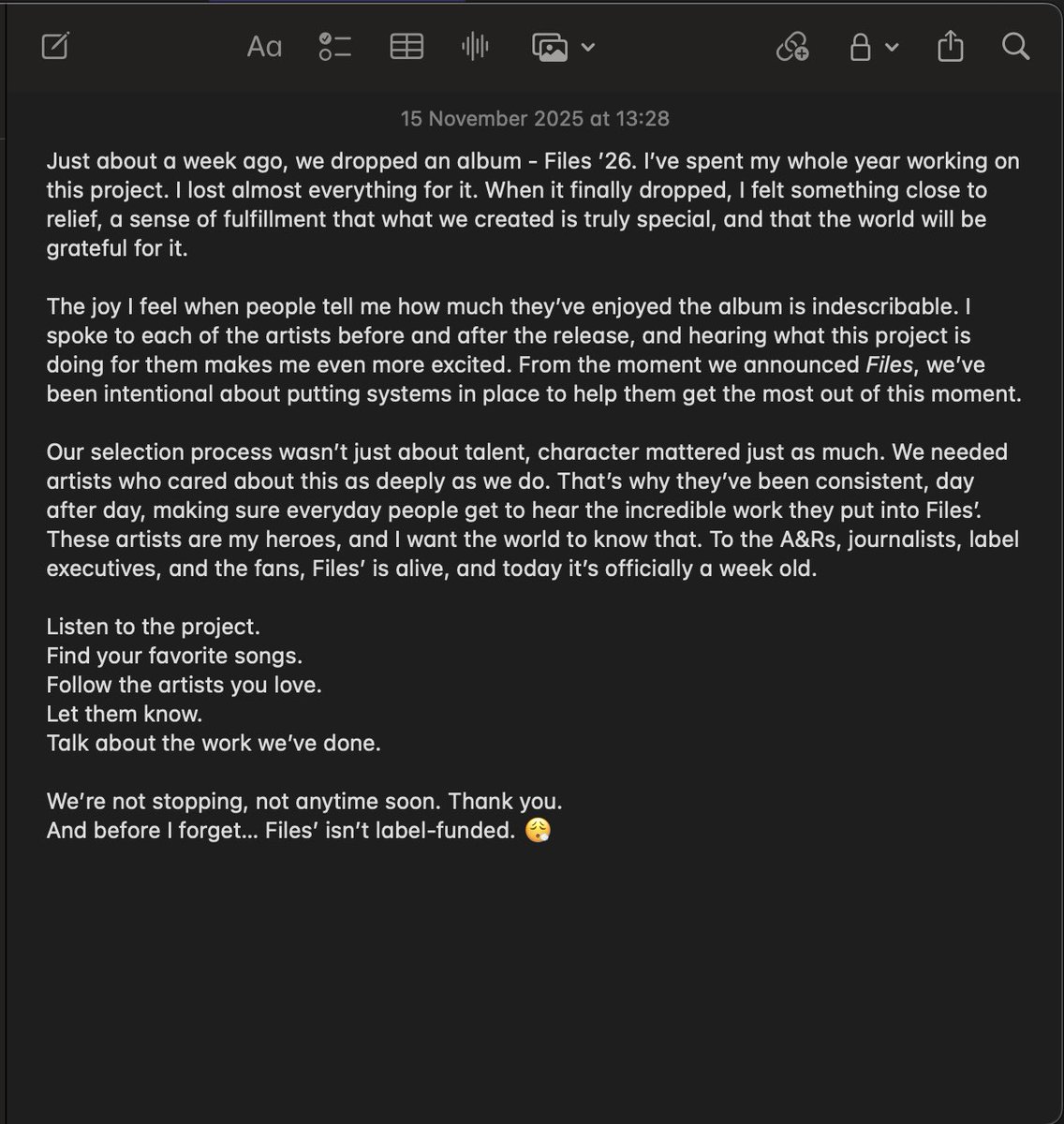 files’ is a week old📂