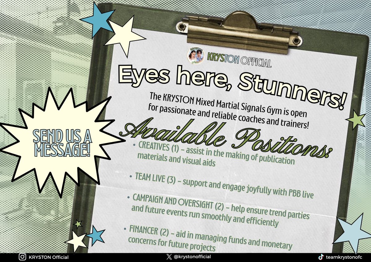 krystonofficial's tweet image. 👀 CHARM CALL, Stunners! 

The circle widens 🌀✨. #KRYSTON Official is opening doors for new admins and stronger backbones— fresh signals, strong spirits, those who are ready to join the rhythm. 💚🩵

📩 If you&apos;re interested, kindly send us a message @krystonofficial.