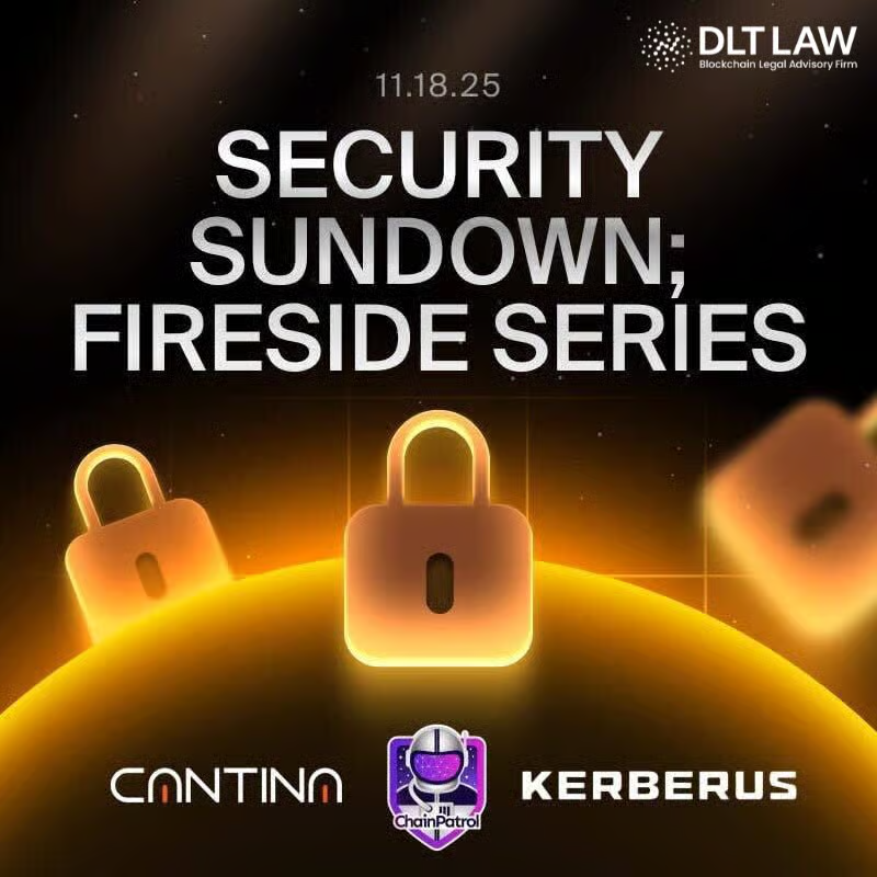 Kerberus joins ChainPatrol, Cantina, and DLT Law for 🛡️securitySUNDOWN 🌄

Fireside chats for the Web3 security industry

NOV 18th ~ 5-9 PM

Limited seats, apply to attend in 🧵