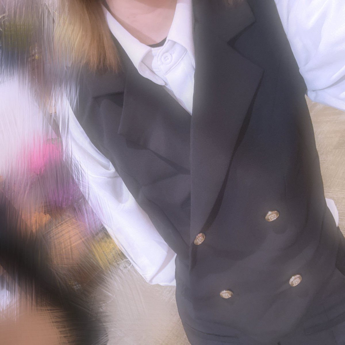 ベスト新しくしました✌🏻 かわいい
ヒートテック見えてるのは気にしないでね