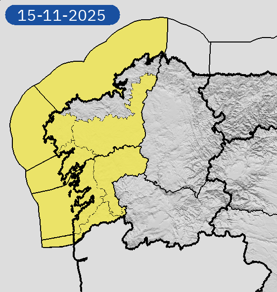 15/11 09:06 AVISOS HOY | Galicia: costeros y lluvias. Nivel máximo de aviso: amarillo.
Actualizaciones en aemet.es/es/eltiempo/pr…