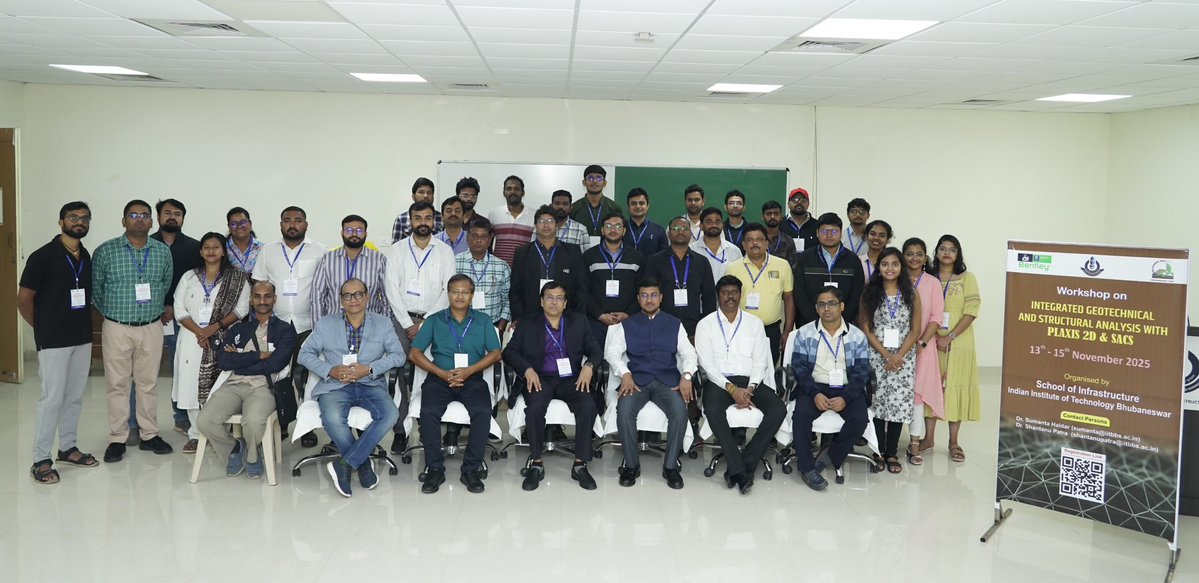 iitbbs's tweet image. A workshop on Integrated Geotechnical &amp;amp; Structural Analysis using PLAXIS 2D &amp;amp; SACS held at IIT Bhubaneswar! In collaboration with Bentley &amp;amp; IGS Bhubaneswar Chapter-fostering hands-on learning &amp;amp; innovation in engineering.
 #Geotechnical #StructuralAnalysis #PLAXIS #SACS #Bentley