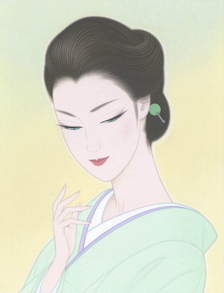 11月15日は着物の日👘 粋な着物姿の美人画を一枚✨ 流し目（気になるお