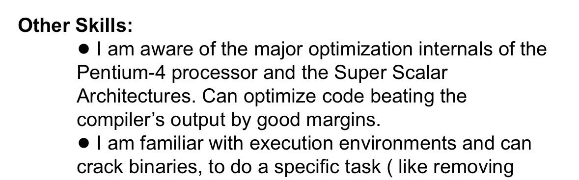 dipankar_ksingh's tweet image. I can beat compiler … 💀 🫡  
as a college student … 
Resume from 2008-9 , 17 year old …